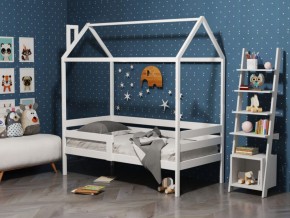 Детская кровать-домик из массива березы Соня-6 (900*1900) Белый/Лак в Екатеринбурге - ok-mebel.com | фото