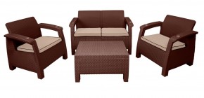 Комплект уличной мебели Yalta Premium Terrace Set (Ялта) шоколадый (+подушки под спину) в Екатеринбурге - ok-mebel.com | фото 1