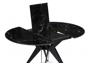 Стол стеклянный Рикла 110(150)х110х76 черный мрамор / черный в Екатеринбурге - ok-mebel.com | фото 4