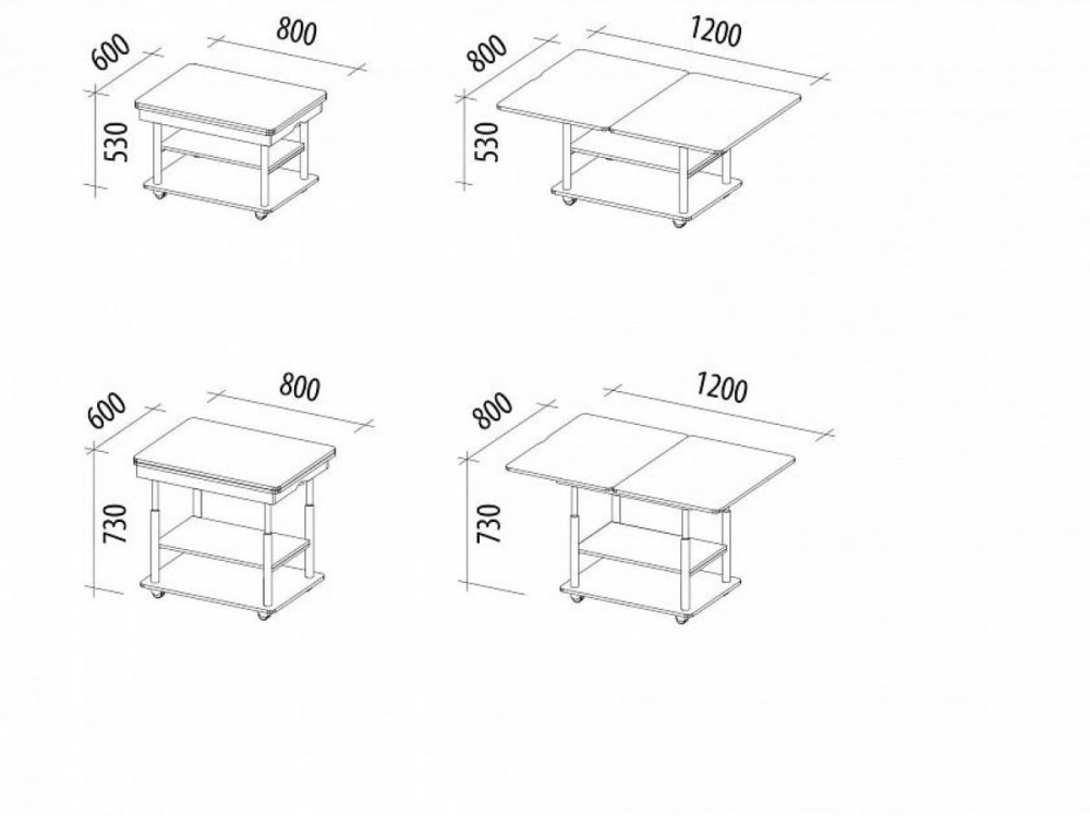 Журнальный стол трансформер схема