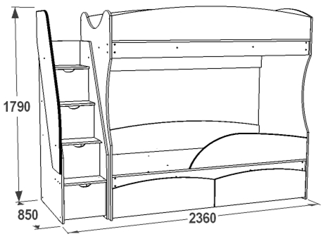 Омега 4 двухъярусная кровать схема сборки