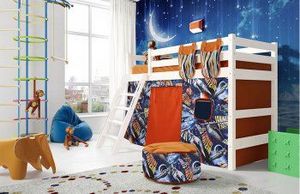 Полувысокая кровать Соня с наклонной лестницей (вариант 6) в Екатеринбурге - ok-mebel.com | фото 1
