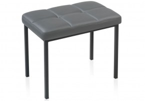 Банкетка Дион кожзам темно-серый / черный матовый в Екатеринбурге - ok-mebel.com | фото 1