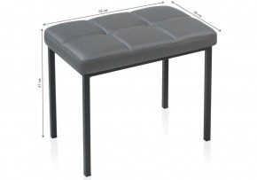 Банкетка Дион кожзам темно-серый / черный матовый в Екатеринбурге - ok-mebel.com | фото 3