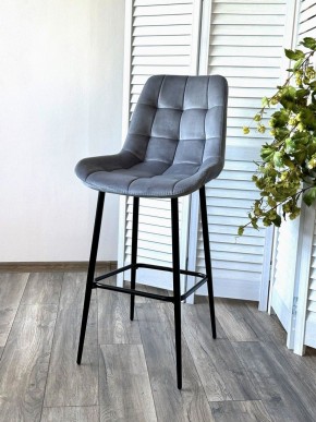 Барный стул ХОФМАН, цвет H-14 Серый, велюр / черный каркас М-City в Екатеринбурге - ok-mebel.com | фото 3