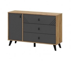 БАЙКАЛ Комод 3 ящика (со створкой) Графит/Дуб золотой в Екатеринбурге - ok-mebel.com | фото