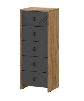 БАЙКАЛ Комод (5 ящиков) Графит/Дуб золотой в Екатеринбурге - ok-mebel.com | фото