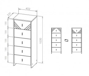 БАЙКАЛ Комод (5 ящиков) Графит/Дуб золотой в Екатеринбурге - ok-mebel.com | фото 3