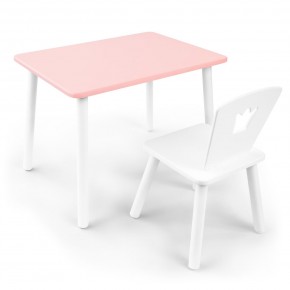 Детский комплект стол и стул «Корона» Rolti Baby (розовый/белый, массив березы/мдф) в Екатеринбурге - ok-mebel.com | фото