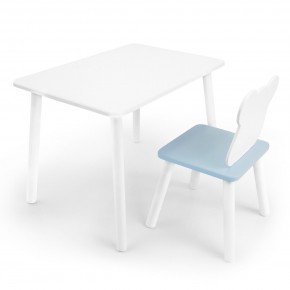 Детский комплект стол и стул «Мишка» Rolti Baby (белый/голубой, массив березы/мдф) в Екатеринбурге - ok-mebel.com | фото