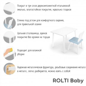 Детский комплект стол и стул «Облачко» Rolti Baby  (голубая столешница/белое сиденье/белые ножки) в Екатеринбурге - ok-mebel.com | фото 4