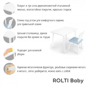 Детский комплект стол и стул «Облачко» Rolti Baby  (голубая столешница/голубое сиденье/белые ножки) в Екатеринбурге - ok-mebel.com | фото 2