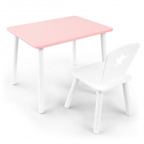 Детский комплект стол и стул «Звезда» Rolti Baby (розовый/белый, массив березы/мдф) в Екатеринбурге - ok-mebel.com | фото