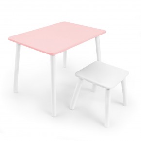 Детский комплект стол и табурет Rolti Baby (розовая столешница/белое сиденье/белые ножки) в Екатеринбурге - ok-mebel.com | фото