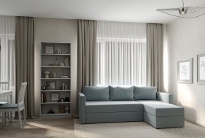 Диван угловой трехместный Вало с коротким подлокотником, мятно-серый, ткань рогожка в Екатеринбурге - ok-mebel.com | фото 2