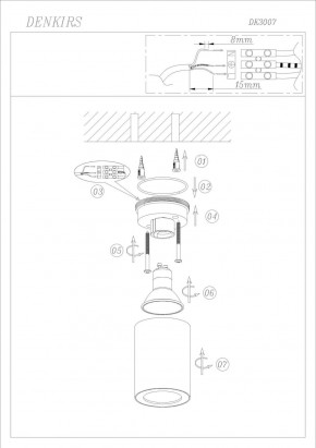 DK3007-BK Накладной светильник влагозащ., IP 44, 15 Вт, GU10, черный, алюминий в Екатеринбурге - ok-mebel.com | фото 1