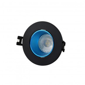 DK3061-BK+СY Встраиваемый светильник, IP 20, 10 Вт, GU5.3, LED, черный/голубой, пластик в Екатеринбурге - ok-mebel.com | фото