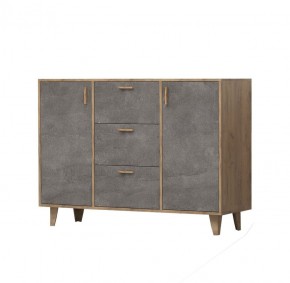 Эго К-2 Комод с 3мя ящ, 2 дв (дуб крафт золотой/камень темный) на ножках в Екатеринбурге - ok-mebel.com | фото 1