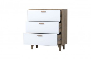 Эго К-3 Комод с 3мя ящ (дуб крафт золотой/белый глянец) на ножках в Екатеринбурге - ok-mebel.com | фото 2
