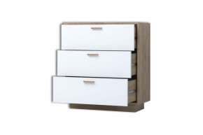 Эго К-3 Комод с 3мя ящ (дуб крафт золотой/белый глянец) цоколь в Екатеринбурге - ok-mebel.com | фото 2