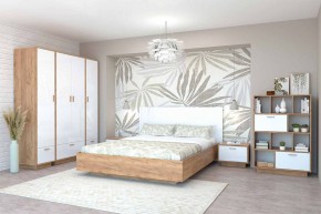 Эго Кровать 1,4 (арт.031) (сп/м 1400*2000мм) (б/матр.) (дуб крафт золотой/белый глянец) в Екатеринбурге - ok-mebel.com | фото 2