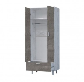 Эго Шк-1 Шкаф с 2дв, 1ящ (бетон светлый/камень темный) на ножках в Екатеринбурге - ok-mebel.com | фото 2