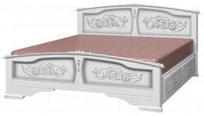 ЕЛЕНА Кровать из массива 1400 (Белый жемчуг) с 2-мя ящиками в Екатеринбурге - ok-mebel.com | фото