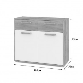 ФЛОРИДА Гостиная (модульная) дуб серый/белый в Екатеринбурге - ok-mebel.com | фото 6