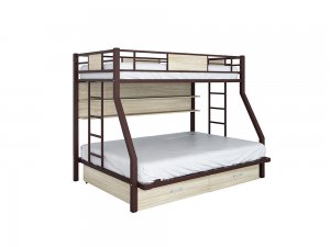 Кровать двухъярусная "Гранада-ПЯЯ 140" с полкой и ящиками в Екатеринбурге - ok-mebel.com | фото 1