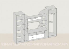 Гостиная Аллегро с 2 шкафами вариант-5 (Ясень светлый/тёмный) в Екатеринбурге - ok-mebel.com | фото 2