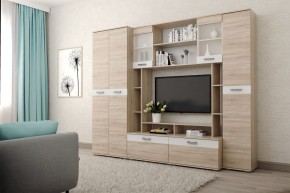 Гостиная Белла (Дуб Сонома/Белый глянец) в Екатеринбурге - ok-mebel.com | фото