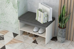 Иннэс-12 Обувница (ЛДСП миндаль-графит/ткань Даймонд 011) в Екатеринбурге - ok-mebel.com | фото 2