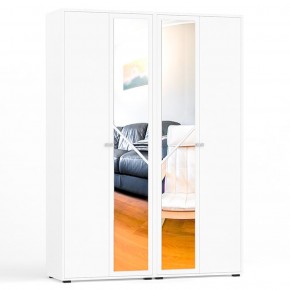 Камелия Шкаф 4-х створчатый, цвет белый, ШхГхВ 160х48х220 см., универсальная сборка, можно использовать как два отдельных шкафа в Екатеринбурге - ok-mebel.com | фото
