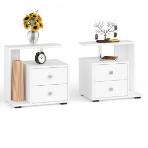 Камелия спальня № 8 Кровать с ящиками 1400 + Две тумбы + Шкаф 4-х створчатый, цвет белый, сп.м. 1400х2000 мм., б/м, основание есть в Екатеринбурге - ok-mebel.com | фото 8