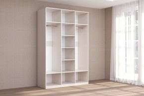 Кэт-4 Шкаф 3-х створчатый 1 зеркало (Бодега белая/Экокожа Caiman белый) в Екатеринбурге - ok-mebel.com | фото 2