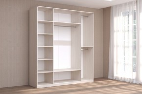 Кэт-4 Шкаф 4-х ств (4 дв глух) (МДФ Бодега белая/Экокожа Caiman белый) в Екатеринбурге - ok-mebel.com | фото 2