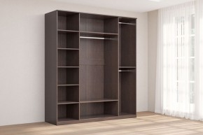 Кэт-4 Шкаф 4-х ств (4 дв глух) (МДФ Венге/Экокожа Caiman коричневый) в Екатеринбурге - ok-mebel.com | фото 2