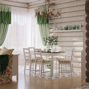 Комлект Вествик обеденный стол и четыре стула, массив сосны, цвет белый в Екатеринбурге - ok-mebel.com | фото 1