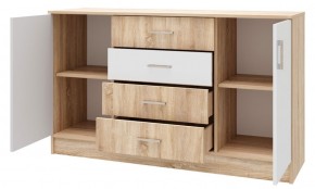 БЕАТРИС Комод К1400 (Дуб Сонома/Белый глянец) в Екатеринбурге - ok-mebel.com | фото 2