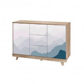 Комод Мегаполис КМ-15 (Дуб каньон/фотопечать Аква) в Екатеринбурге - ok-mebel.com | фото