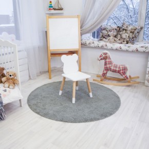 Комплект детский стол КРУГЛЫЙ и два стула МИШКА ROLTI Baby (белая столешница/белое сиденье/береза ножки) в Екатеринбурге - ok-mebel.com | фото