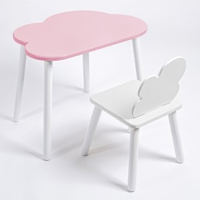 Комплект детский стол ОБЛАЧКО и стул ОБЛАЧКО ROLTI Baby (розовая столешница/белое сиденье/белые ножки) в Екатеринбурге - ok-mebel.com | фото