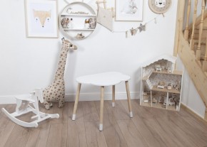 Комплект детский стол ОБЛАЧКО и стул ЗВЕЗДА ROLTI Baby (белая столешница/белое сиденье/береза ножки) в Екатеринбурге - ok-mebel.com | фото