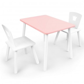 Комплект детской мебели стол и два стула Корона  (Розовый/Белый/Белый) в Екатеринбурге - ok-mebel.com | фото