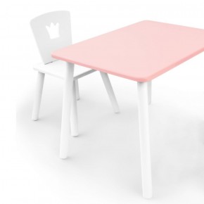 Комплект детской мебели стол и стул Корона (Розовый/Белый/Белый) в Екатеринбурге - ok-mebel.com | фото