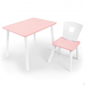 Комплект детской мебели стол и стул Корона (Розовый/Розовый/Белый) в Екатеринбурге - ok-mebel.com | фото