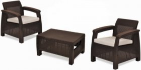 Комплект мебели Корфу Уикенд (Corfu Weekend) коричневый - серо-бежевый * в Екатеринбурге - ok-mebel.com | фото