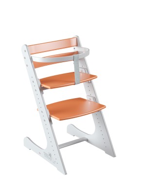 Комплект растущий стул и жесткий ограничитель Конёк Горбунёк Комфорт  (Бело-оранжевый) в Екатеринбурге - ok-mebel.com | фото