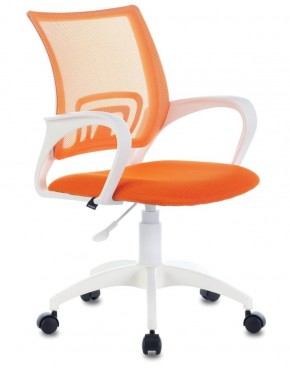 Кресло BRABIX "Fly MG-396W", пластик белый, сетка, оранжевое, 532401, MG-396W_532401 в Екатеринбурге - ok-mebel.com | фото