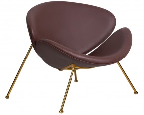 Кресло дизайнерское DOBRIN EMILY, коричневый винил YP5, золотое основание в Екатеринбурге - ok-mebel.com | фото 2